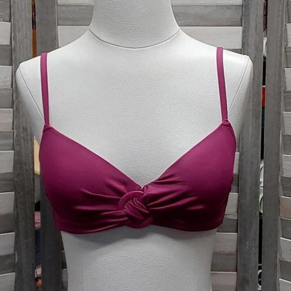 Shade & Shore Twist‑Front Ring Bralette Bikini Top | 34B